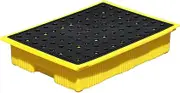 Spill-Proof Tray Oil Tank Spill Tray，Spill Containment Platform, Leak Proof Tray with Flat Top Grating, Static Load 50 KG, Industrial Uses Anti Slip Large Capacity Containment Spill Pallet,