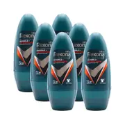 6 x Rexona Men Motion Activated Invisible + Antibacterial Deodorant Roll On 45mL