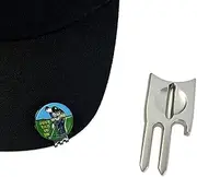 6-in-1 Golf Divot Repair Tool with a 'Happy' Ball Marker & Hat Clip