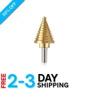 Precision Drilling with 10 Sizes HSS Titanium Step Drill Bit Set - 1/4 to 1-3/8
