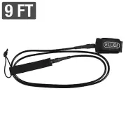 ELUDE Surfboard Leash 9ft (Pro 7mm) Maximum Strength (Black)