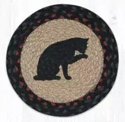 Set of 2 Braided Jute Round Placemat/Trivet/Swatch. CAT. Earth Rugs.10"