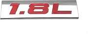 KBTBSCCPLG Car Styling 1.8L Logo Emblem Sticker Wing Badge Decal Metal Car Accessories Car Logo(Silver with R)
