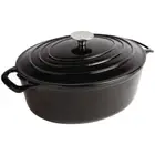VOGUE BLACK OVAL CASSEROLE DISH 5LTR GH306
