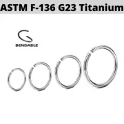 IMPLANT GRADE TITANIUM 3/8" CLIP ON NOSE HOOP 20G 18G 16G Ear Tragus Daith Ring