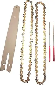 5pcs Replacement Guide Bar Power Tool 8inch Golden Chains Set for Electric Chainsaw Chain Parts Metal Guide Plate Chain Saw Blade