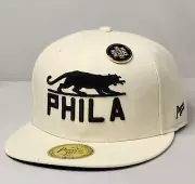 PHILADELPHIA PANTHERS BASKETBALL CLUB BLACK FIVES FITTED HAT Sz 7 3/8