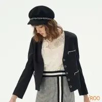 在飛比找momo購物網優惠-【iROO】黑色挺西裝外套