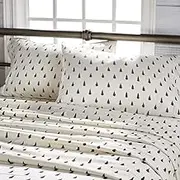 G.H. Bass Spruce Trees 100% Cotton Flannel Sheet Set, Flat, Fitted, 2 Pillowcases, Queen, Forest Green