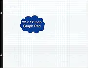 Large Engineering Graph Paper - 22" x 17" Grid Paper, 100 Sheets/200 Pages, 4"x4" Grid Pad, Giant Drafting Pad Sketching Graph Paper for Engineer Architect Designer Mathematician Draftsman