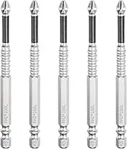 uxcell 5pcs Impact Phillips Screwdriver Bit PH2 (#2) Anti Slip Tip 1/4" Hex Shank 4" (100mm) Long Magnetic Cross Screw Driver Industrial Power Drill Bits