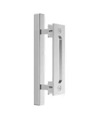 Movisa 12" Square Satin Stainless Ladder Pull and Flush Sliding Barn Door Handle