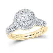 1 CT-Diamond 1/5 RD-CS BLISS BRIDAL SETS DOUBLE HALO