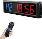 Gym Timer Portable Fitness Timer Countdown/Up Stopwatch, 2.3 Inch LED Wall Clock Interval Timer with Remote Control for Home Gym. Brightness and Adjustable Volume