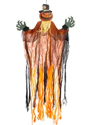 Light Up Orange Scarecrow Pumpkin Halloween Decoration