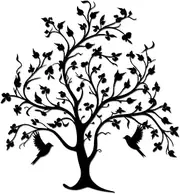 Tree of Life Metal Wall Art, Birds on Branch Wall Decor, Black Leaves with Bird Outdoor Metal Hanging Wall Sculpture for Home Balcony Garden