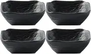 Cuencos Salsa SOJA 4-Piece Household Condiment Dish Soy Sauce Dish Fashion Simple Dipping Bowl Snack Appetizer Dish Snacks Snack Plate(Black)
