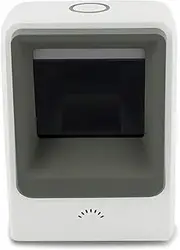 Alacrity 1D 2D QR Desktop Barcode Scanner, Omnidirectional Hands-Free USB Barcode Reader, Captures Barcodes from Mobile Phone Screen, Automatic Image Recognition, White