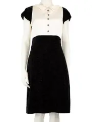 Black & Cream Floral Pattern Dress