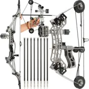 10" 16" Mini Compound Bow Arrows Set 12lbs Pocket Bow Archery Shooting Toy Gift