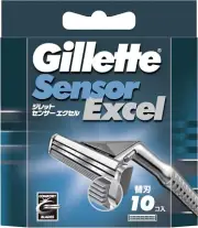 Gillette Sensor Excel Single Replacement Blades 10 Pieces Shaving Razor for Men