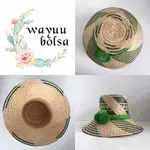 WAYUU BOLSA 三球球帽飾款草帽 (0500F) 獨家款 現貨哥倫比亞直送 印地安 瓦尤 草帽 手工編織瓦尤帽飾