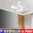 Ceiling Fan with LED Light Dimmable White Ceiling Fan Timing for Bedroom Hallway