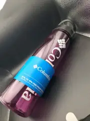 Columbia Water Bottle 25 fl OZ New flask purple/pink free straw-top bottle