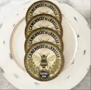 COASTERS: French Vintage-Look Camambert Bee Fromage Label Coasters, Set of Four