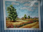 Printed needlepoint tapestry Canvas summer landscape Orchidea 2393 24x30 cm
