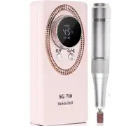 Electric Nail Drill Professional for Acrylic Nail Kit Portable Manicure Pedicure Polishing Set with 45000RPM,Pink