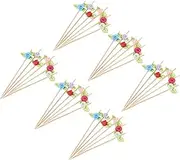 ULTECHNOVO 100pcs Fancy Flower Toothpicks Rose Picks for Appetizers Desserts and Fruits for Weddings Parties and Events Creative and Sturdy Design