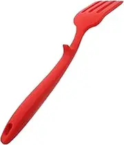 FUNNETOYU Cooking Fork Silicone Mixing Utensil Heat Resistant Nonstick Kitchen Fork for Mashing Whisking and Salad Serving Ergonomic Design Material Dots