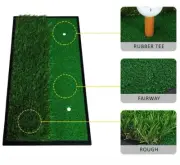 Dual-Turf Golf Mat: Heavy Bottom Golf Hitting Mat with Ball Tray