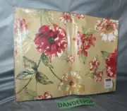 Northcrest Home Kate Table Setting Placemat Set 6 Piece 13 x 18 Floral Tan