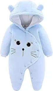[JiAmy] Baby Winter Hooded Romper Fleece Snowsuit Boys Girls Warm Outfits 0-12 Months