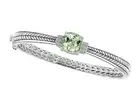 NEW! Green Amethyst & 925 Sterling Silver Bangle Bracelet By Effy / MSRP $1,625