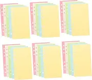 COHEALI Loose-binder Lined Colored 6-hole Loose Leaf Paper Sheet for Notebook Planner 50 Pages Refills Inserts Paper