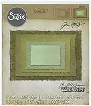 Sizzix, Multi Color, Thinlits Die Set, Stacked Deckle by Tim Holtz, 5 Pack, One Size