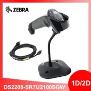 Zebra DS2208-SR7U2100SGW Corded Handheld 1/2D Barcode Scanner USB Kit with Stand