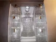 Nachtmann Bleikristal Crystal Set Whiskey Decanter 6 Tumblers Glass Vtg Barware
