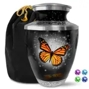 Large Butterfly Urn for Ashes for Women – Black Monarch Butterfly Cremation U...