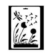 Art Stencil Dragonfly Cattails Dandelions Wish Drawing Painting Card Craft Wall