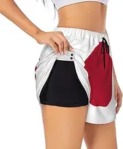 [GaxfjRu] Japanese Flag Print Women's Running Shorts High Waisted Running Shorts Pocket Sporty Gym Elastic Short