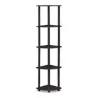 Furinno Turn-N-Tube Wood 5 Tier Corner Display Rack in Dark Walnut
