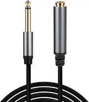 tunghey 1/4" Mono Male to Female Audio Extension Cable 6.35mm TS Guitar Extension Cable for Amplifiers, Instruments, and Microphone (3m)