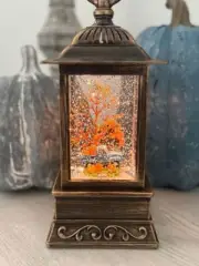 Fall snow globe with blue truck and pumpkins "fall vibes snow globe"