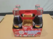 FIFA World Cup Coca Cola Bottles with Carrying Case 1994 Germany 4 Full Bottles