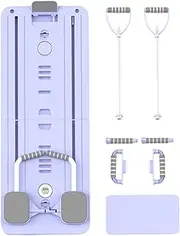 Pilates Board - Abdominal Board with Handle 2 Pull Rope 2 Push-Up Stand and 1 Kneeling Pad, Foldable Workout Equipment Pilates Machine Abdominal Board for Home Back Body Abdominal