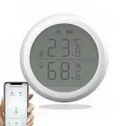 RSH Tuya Smart ZigBee3.0 Thermometer Home Indoor Temperature and Humidity Sensor with LCD Display Smart Life APP Voice C